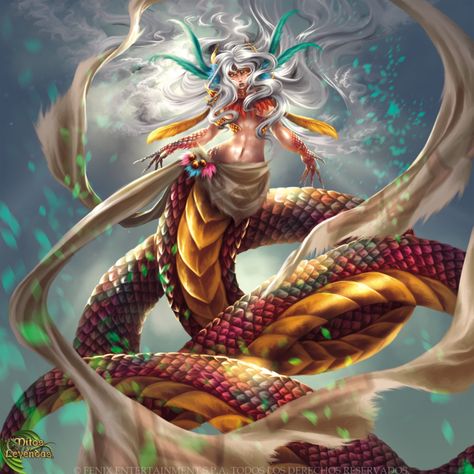 Huayramama by YunaXD Snake People, Naga Snake, Serpent Goddess, Snake Lady, Fantasy Cards, Snake Dragon, The Serpent, Girls Art, Game Characters