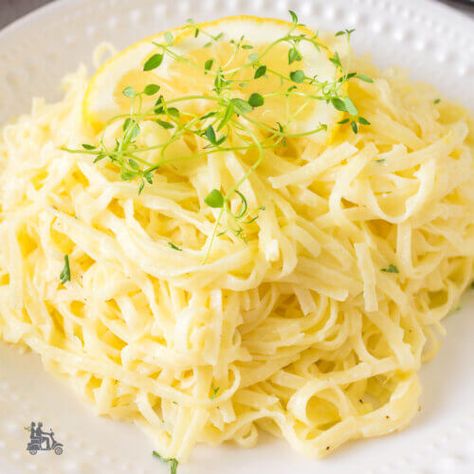 Tagliolini al Limone A Classic Italian Lemon Pasta Recipe - All Our Way Tagliolini Recipes, Italian Lemon Pasta, Lemon Pasta Recipe, Italian Subs, Easy Diner, Lemon Pasta Recipes, Diner Recipes, Homemade Alfredo Sauce, Lemon Pasta