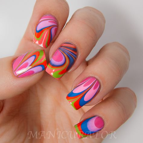 Fancy Nail Designs, Cool Easy Nails, Water Marble Nail Art, Water Marble Nails, Nail Art Photos, Marble Nail Designs, Marble Nail, Water Marble, Fancy Nails Designs