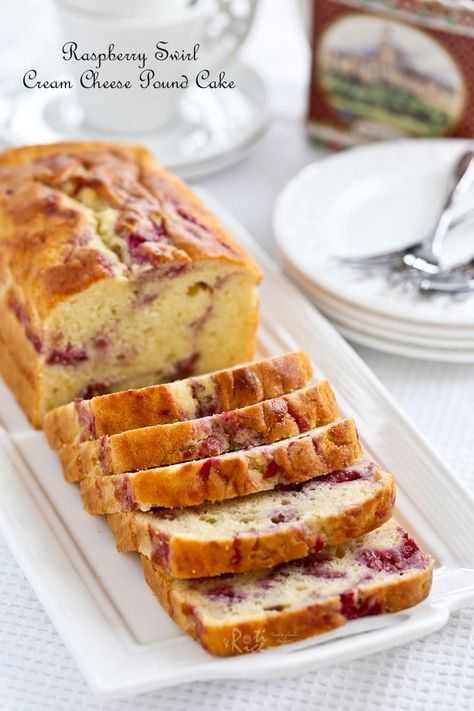 Raspberry Bread, Raspberry Cream Cheese, Cream Cheese Bread, Cheese Pound Cake, Raspberry Cream, Cream Cheese Pound Cake, Raspberry Recipes, Baileys Irish Cream, Bread Recipes Sweet