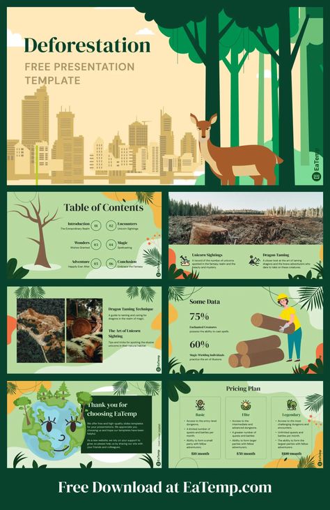 Deforestation PPT Presentation Template - Free PowerPoint Templates, Google Slides, Figma Deck And Resume Power Point Template Free, Free Presentation Template, Ppt Topics, Deforestation Poster, Free Powerpoint Presentations, Free Ppt Template, Presentation Slides Design, Free Powerpoint Templates, Powerpoint Slide Designs