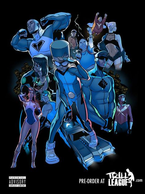 Trill League, Indie Comic, Superhero Villains, Black Comics, Black Cartoon Characters, Black Characters, Black Anime Characters, Black Cartoon, Image Comics