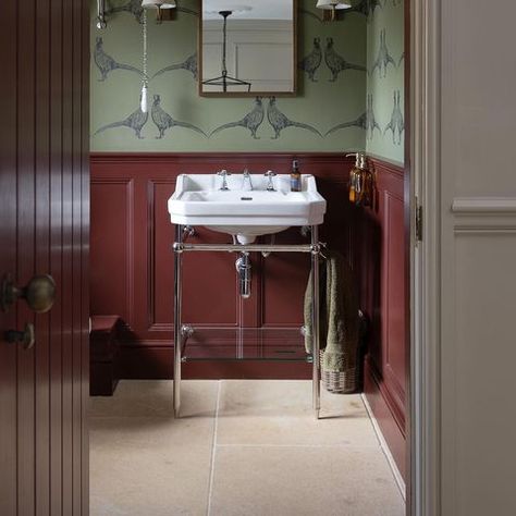 Millen-Gordon Home (@millengordonhome) • Instagram photos and videos Pheasant Wallpaper, Wallpaper Toilet, Cloak Room, Lydia Millen, Modern Traditional Style, British Interior, Ladies Room, Downstairs Loo, Downstairs Toilet