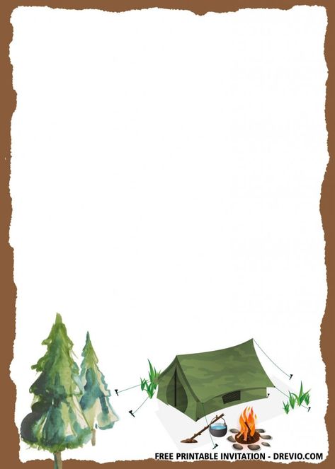 FREE Camping Watercolor Birthday Invitation Templates | FREE Invitation Templates - Drevio Camping Watercolor, Camping Invitations, Camping Classroom, Forest School Activities, Free Printable Birthday Invitations, Theme Nature, Watercolor Birthday, Free Invitation Templates, Background Clipart