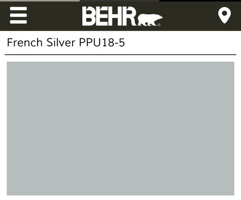 Behr paint in "French Silver" Behr Millenium Silver, Behr French Silver, Behr Colors, Behr Paint Colors, Bathroom Paint, Silver Wall, Behr Paint, Door Entry, Teen Girl Bedroom