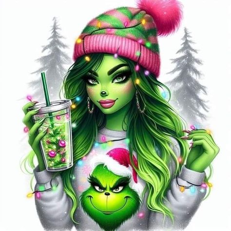 Cartoon Grinch, Luis Tattoo, Immagini Grinch, Girl Grinch, The Grinch Pictures, Leopard Print Outfit, Grinch Images, Baby Grinch, Dope Cartoons