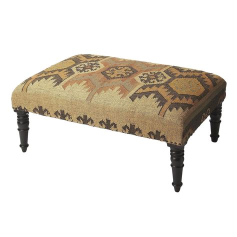 Butler Mesquite Jute Cocktail Ottoman (Multi-Color), Multi (Wood) Lodges Design, Lodge Design, Stylish Ottomans, Upcycle Furniture, Floral Cocktails, Southwestern Design, Cocktail Ottoman, Mountain Lodge, Ottoman Coffee Table