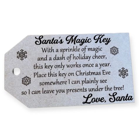 Large Santa's Magic Key Christmas Holiday Ornament – Glowforge Shop Santa Magic Key Printable Free, Santa Key, Santa's Magic Key, Key Tags, Catalog Design, Christmas Gift Tags, Material Design, Learning Centers, Christmas Eve