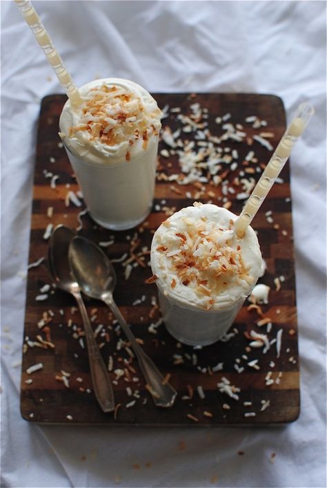 Toasted Coconut Milkshakes Coconut Shake, Coconut Milkshake, Milkshake Recipes, Milk Shakes, Milk Shake, Sweet Drinks, Delicious Drinks, Jello Shots, Smoothie Shakes