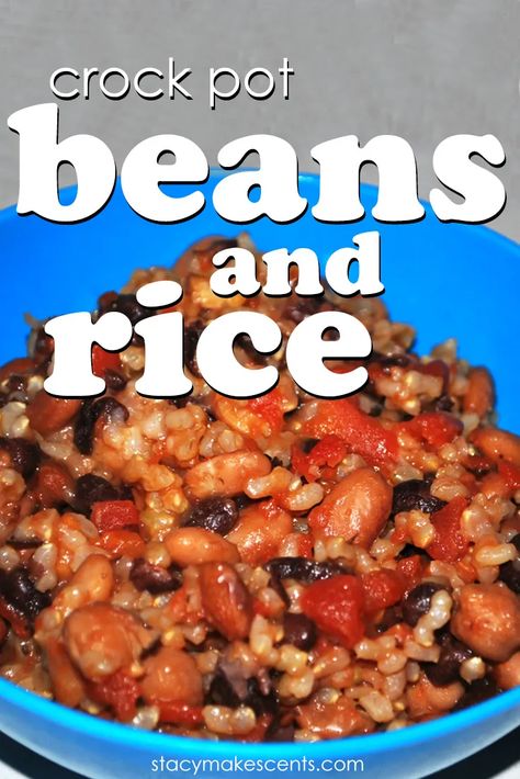 Crock Pot Beans and Rice - Humorous Homemaking Crock Pot Beans, Hamburger Goulash, Pot Beans, Beans In Crockpot, Rice And Beans, Beans And Rice, Cheap Healthy Meals, Crockpot Dishes, Crock Pot Slow Cooker