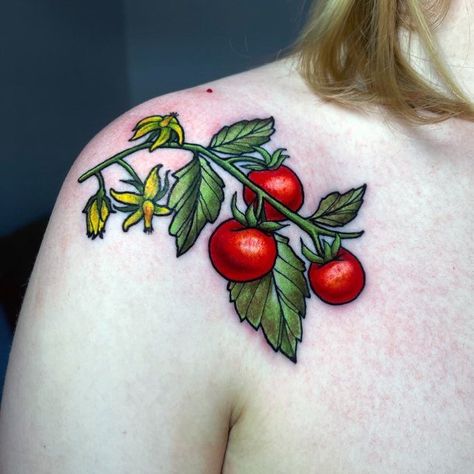 Tomato Tattoo, Spirit Tattoo, Tomato Vine, Food Tattoos, Prison Tattoos, Vine Tattoos, Plant Tattoo, R Tattoo, Tattoo Feminina