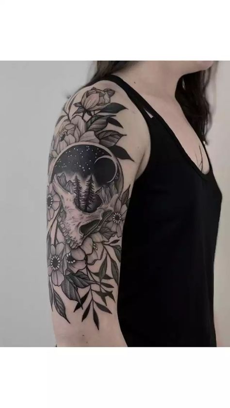 Imgur Post - Imgur Tattoos To Add To A Sleeve, Western Half Sleeve Tattoos For Women, Big Cover Up Tattoos For Women, Upper Half Sleeve Tattoos, Tattoos Arm Mann, Ballerina Tattoo, Personal Tattoos, Big Tattoos, Unique Half Sleeve Tattoos