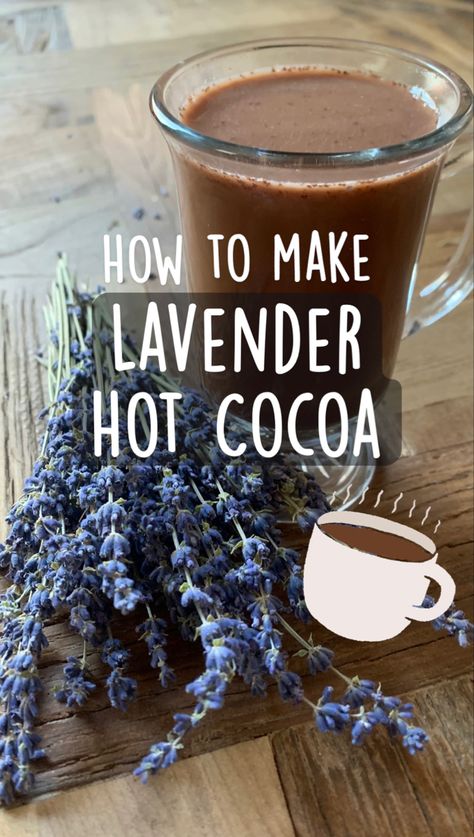 Lavender Hot Cocoa with dried culinary lavender Gourmet Hot Chocolate, Drink Recipies, Lavender Recipes, Culinary Lavender, Hot Cocoa Mixes, Cocoa Mix, Winter Drinks, Hot Chocolate Recipes, Dried Lavender