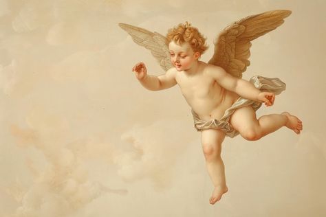 Cherub Flying, Cupid Painting, Cherub Painting, Cloud Fairy, Angels Flying, Tristan Isolde, Cupid Cherub, Cherub Art, Angel Statues Sculpture