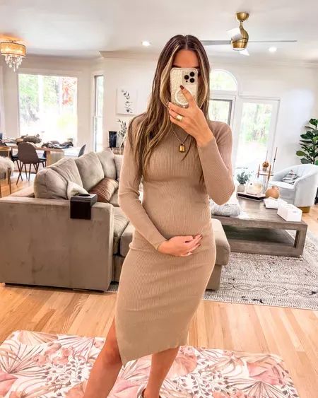 Ribbed Dress Maternity, Maternity Fall Dress, Pregnant Sweater Dress, Maternity Bodycon Dress Outfits Fall, Ribbed Maternity Dress, Pregnancy Sweater Dress, Fall Pregnancy Dress, Maternity Knit Dress, Sweater Over Dress Maternity