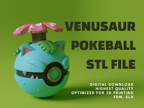 3d Printer Pokemon, 3d Print Files Free Printable, Pokemon 3d Print, Modele Impression 3d, Cool 3d Prints, 3d Machine, 3d Pokemon, 3d Printer Ideas, Pokemon Bulbasaur