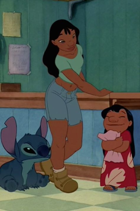 Long Denim Shorts are a Summer Trend Nani Knows Best Nani And Lilo Aesthetic, Nani And Stitch, Lilo Sister Nani, Lilo And Stitch Older Sister, Lani From Lilo And Stitch, Lilo And Nani Costume Diy, Lilo And Nani Costume, Nani Lilo And Stitch Costume, Lilo And Stitch Sister