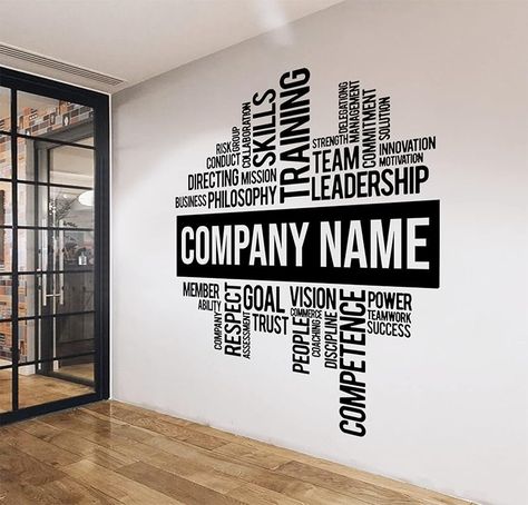 Amazon.com: BIG CUSTOMIZABLE OFFICE Wall Vinyl Decal, motivational, inspirational, add your company name : Handmade Products Office Wall Decals, Leadership Training, Wall Vinyl, Name Stickers, Office Walls, Office Wall, Handmade Products, Vinyl Wall Decals, Company Names