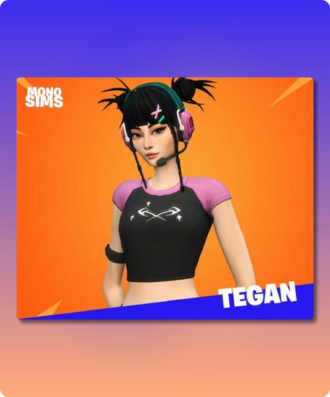 Sims 4 Sim CC: Tegan Fortnite Sims   CC By Monosims Tegan Fortnite, Sims Tops, Cc Packs, Sims 4 Cc Download, Model Nails, Sims 4 Cc Packs, Best Sims, Hair Food, Sims 4 Cc