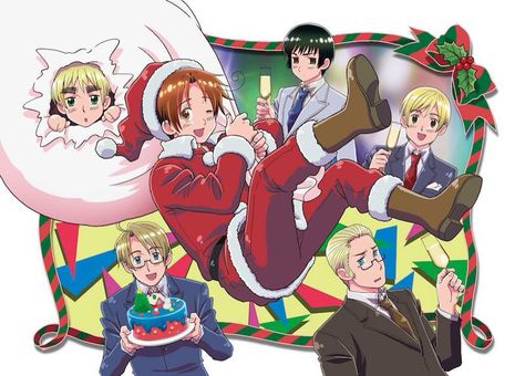 Christmas Hetalia Hetalia Christmas, Hetalia Italy, Hetalia Canada, Christmas In Italy, Hetalia Anime, Hetalia Ships, Hetalia Axis Powers, Axis Powers, World Star