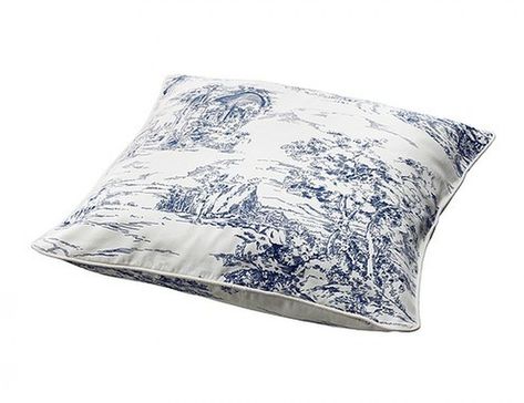 IKEA+EMMIE+LAND+Cushion+Cover+Pillow+Sham+TOILE+Blue+White Ikea Shelf Hack, Botanical Pillow, White Cushion Covers, Ikea Shelves, Simple Bed, Embroidered Cushions, Affordable Home Decor, Jewelry Armoire, Luxury Bedding