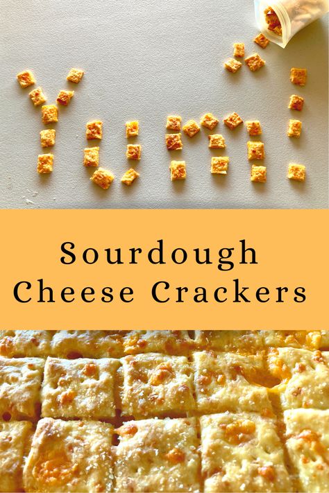 Cheese Cracker Recipe, Cracker Flavors, Homemade Cheese Crackers, Cheesy Crackers, Cheddar Crackers, Dough Starter, Kefir Recipes, Sourdough Starter Discard Recipe, Homemade Sourdough Bread