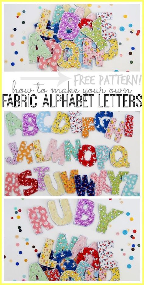 Fabric Alphabet Letters, Syprosjekter For Nybegynnere, Fabric Alphabet, Sew Ins, Diy Bricolage, Fabric Letters, Bee Crafts, Baby Diy, Sewing Projects For Beginners