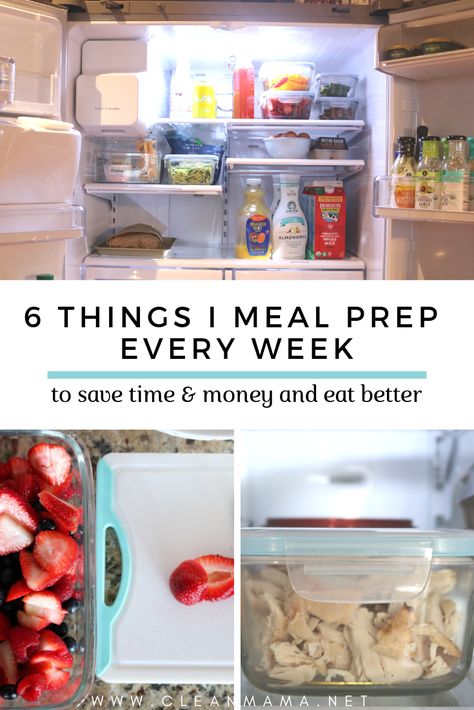 6 Things I Meal Prep Every Week Clean Mama, Kid Drinks, Meal Prep Ideas, Homemade Dough, Dried Blueberries, High Protein Breakfast, Freezer Cooking, Meal Prep For The Week, Easy Meal Prep