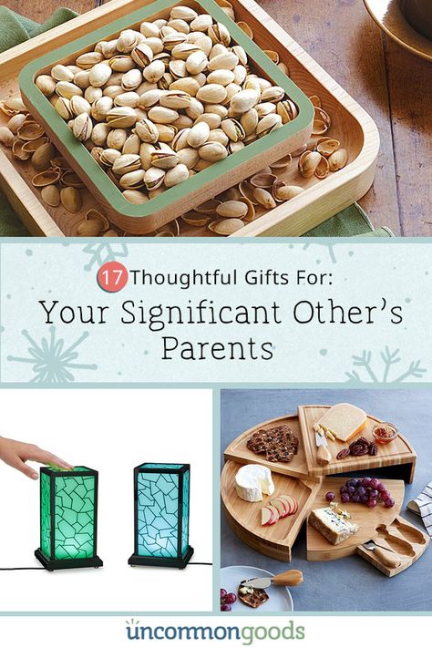 Holiday gift hunting? We've got your back. Gifts for everyone on your list, including your S.O.'s parents! Meeting The Parents Gift Ideas, Uncommon Christmas Gifts, Parents Gift Ideas, Meeting The Parents, Gifts For Inlaws, Meeting For The First Time, Unique Xmas Gifts, Christmas Tree Inspo, Chalk Ideas