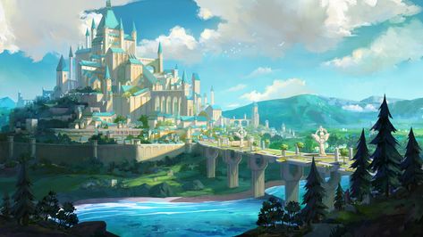 castle, yue chen on ArtStation at https://www.artstation.com/artwork/JlRemm Fantasy Town, Fantasy Background, Image Painting, Fantasy City, Fantasy Castle, Fantasy Setting, Fantasy Places, Fantasy Art Landscapes, Fantasy Concept Art