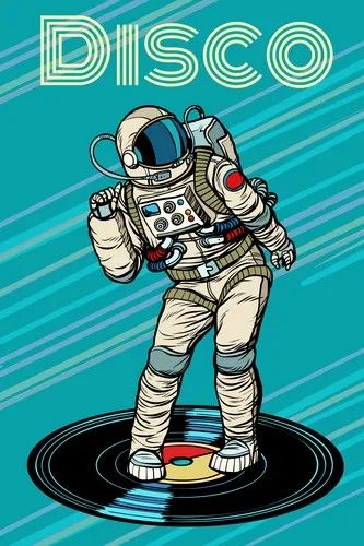 Disco Astronaut, Studio Art Folio, Space Disco, Disco Songs, Art Of Noise, Dj Art, Pop Art Retro, Play That Funky Music, Astronaut Art