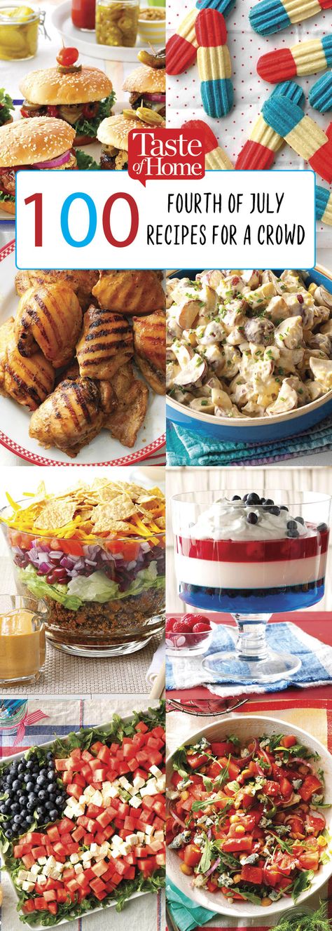 Fourth Of July Recipes, 4th July Food, Taco Salat, Recipes For A Crowd, Dessert Halloween, July Desserts, Pastas Recipes, Patriotic Food, 4th Of July Cake