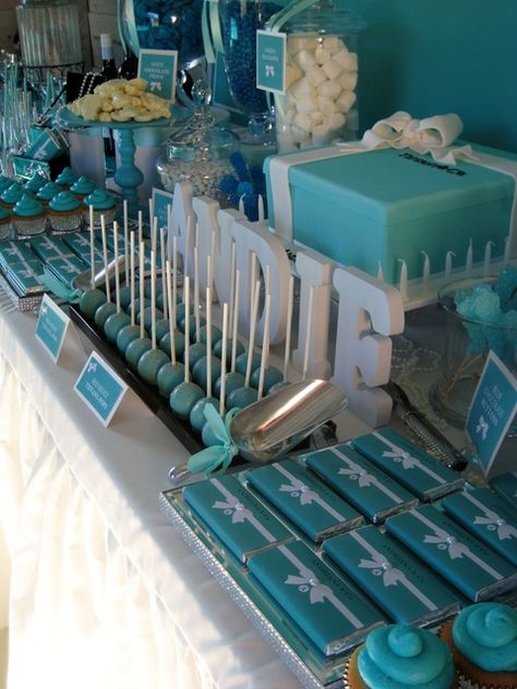 TIFFANY & CO Birthday Party Ideas | Photo 4 of 16 | Catch My Party  #Quinceanera #inspiration Tiffany Co Party Ideas, Tiffany Sweet 16, Tiffany Blue Party, Tiffany Birthday Party, Tiffany Birthday, Tiffany Theme, Tiffany Bridal Shower, Tiffany's Bridal, Tiffany Party