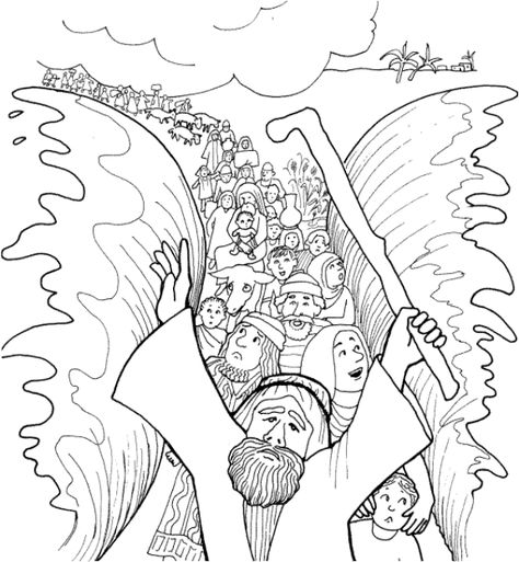 clipart jacob israelite - Google Search Moses Red Sea, Crossing The Red Sea, Parting The Red Sea, Sunday School Coloring Pages, Bible Story Crafts, Preschool Bible, School Coloring Pages, Christian Crafts, Bible Coloring Pages