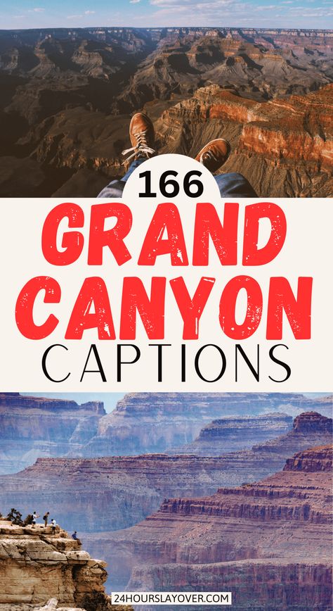 Looking for the best captions, quotes & puns about The Grand Canyon to share with your aesthetic Instagram photos? The Grand Canyon in Northern Arizona is beautiful & one of the natural wonders of the world. It is full of nature & hiking trails with spectacular panoramas. Whether you’re heading to the South Rim, North Rim, Grand Canyon East or Grand Canyon West, there are many lookouts to get great photographs. Here are captions, meaningful quotes & puns for your Grand Canyon Instagram pictures. Grand Canyon Instagram, Canyon Quotes, Grand Canyon Quotes, Aesthetic Instagram Photos, North Rim Grand Canyon, Best Captions, Natural Wonders Of The World, Grand Canyon West, Places In America