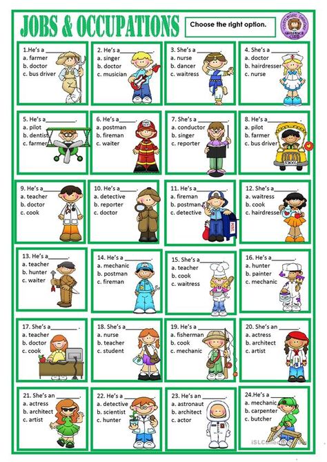 Community Helpers Preschool Activities, Community Helpers Preschool, English Exercises, Esl Activities, English Worksheets For Kids, English Classroom, Community Helpers, English Lessons For Kids, English Activities