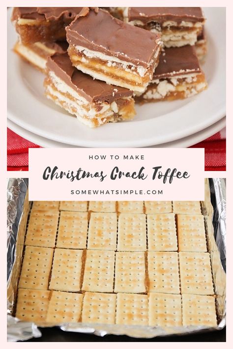 Salty Sweet Desserts, Club Crackers, Cracker Toffee, Toffee Recipe, Toffee Bars, Christmas Candy Recipes, Christmas Food Desserts, Köstliche Desserts, Christmas Cooking