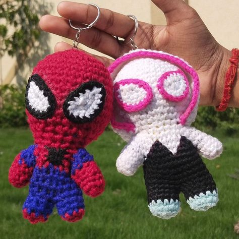 Get yours now 💕❤️ Dm to order 💕 #crochet #crocheter #crochetersofinstagram #smallbusiness #smallbusinessindia #gwen #gwencrochet #gwenkeychain #spiderman #spidermankeychain #spidermancrochet #keychain #crochetkeychains #spidermanxgwen #new #trending #fyp #india Crochet Spiderman Keychain, Spiderman Keychain, Crochet Spiderman, Gwen Spiderman, Crochet Store, Get Yours Now, Handmade Crochet, Spiderman, India