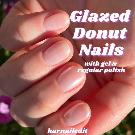 Fall Donuts, Glazed Donut Nails, Donut Nails, Cherry Blossom Nails, Milky Nails, Chrome Nail Powder, Glazed Donut, Gel Couture, Essie Gel