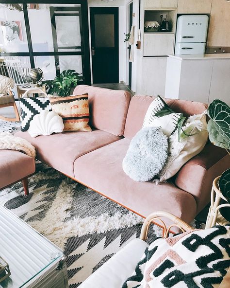 Henri Collection in Dusty Rose Velvet. Lounge Pink Sofa, Deep Pink Velvet Couch, Pink Sofa Corner, Pink Velvet Couch Rh, Pink Velvet Couch Aesthetic, Pink Couch Living Room, Pink Sofa Living Room, Pink Velvet Couch, Build My Own House