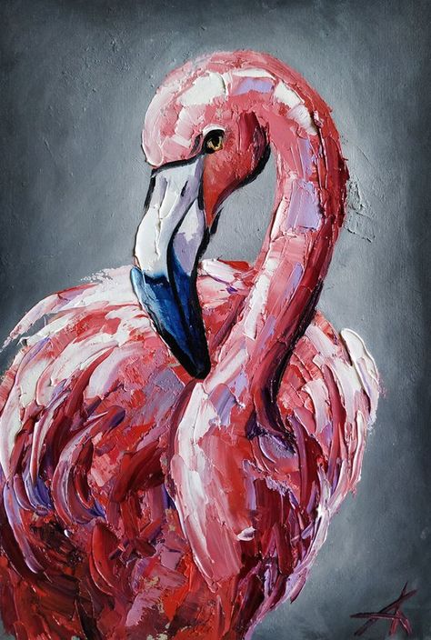 Bird Painting Acrylic, Flamingo Painting, Oil Painting Nature, Rain Painting, Umbrella Art, Panel Board, Animals And Birds, Picasso Art, Flamingo Art