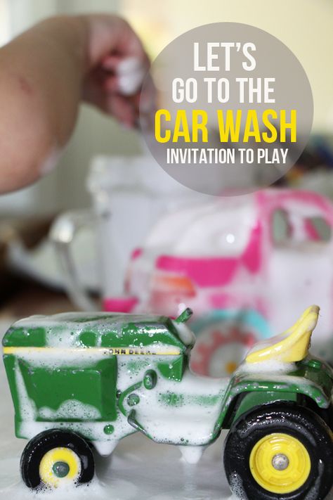 Car Wash - Invitation to Play for toddlers and little ones Carwash Sensory Bin, Play Invitations, Super Nanny, Meri Cherry, Play Car, Transportation Theme, Toddler Activity, Invitation To Play, Messy Play