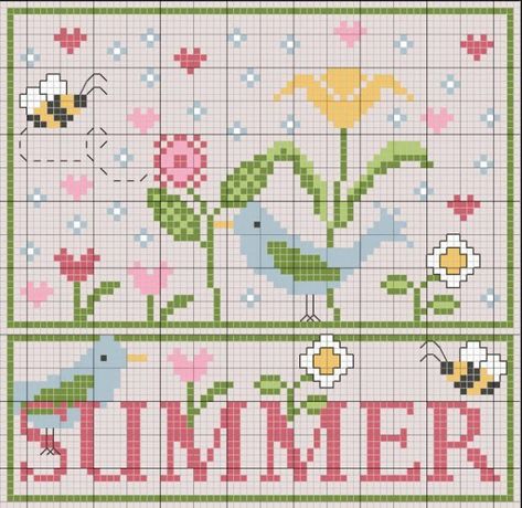 Summer Cross Stitch, Cross Stitch Freebies, Blackbird Designs, Cross Stitch Love, Pola Kristik, Cross Stitch Needles, Cross Stitch Bird, Diy Cross Stitch, Cross Stitch Samplers