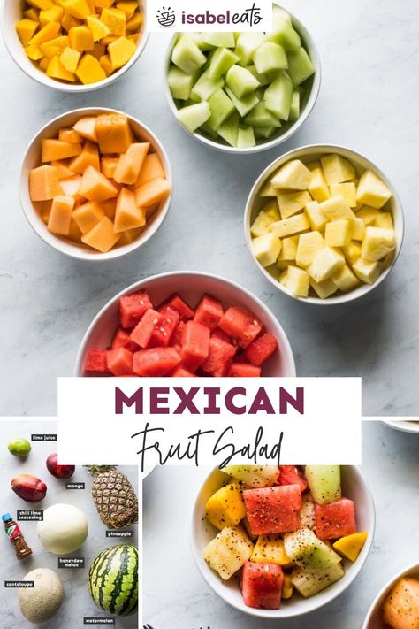 Fruit Salad Bowls Ideas, Fruit Salad With Tajin, Tajin Fruit Salad, Mexican Fruit Bowl, Mexican Fruit Salad Recipe, Fruit With Tajin, Mexican Fruit Table Ideas, Fruit Salad Cups, Mexican Fruit Salad