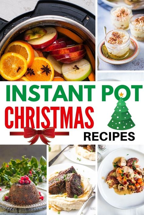 Instant Pot Christmas Recipes - Easy to make Quick Pressure cooker Recipes to make Classic Christmas Main course,Sides,Drinks And Desserts! All the recipes you will need to make a Kick Ass Christmas Dinner in your instapot are here - from Delicious Ham to Turkey with cranberry sauce and mashed potatoes! Plus Dessert recipes like the pudding and Tiramisu cheesecake!  #christmas #instantpot #instapot #dinner #ham#pudding #turkey #menu Meal Planning Easy, Christmas Dinner Recipes, Holiday Meal Planning, Christmas Sides, Christmas Recipes Easy, Christmas Dinner Menu, Best Christmas Recipes, Holiday Recipes Christmas, Christmas Lunch