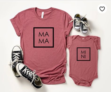 Mama And Mini Shirts, Mini Shirts, Mom And Me Shirts, Mommy And Me Shirts, Mommy Daughter Outfits, Mama And Mini, Mommy Shirts, Mommy And Me Shirt, Cute Shirt Designs