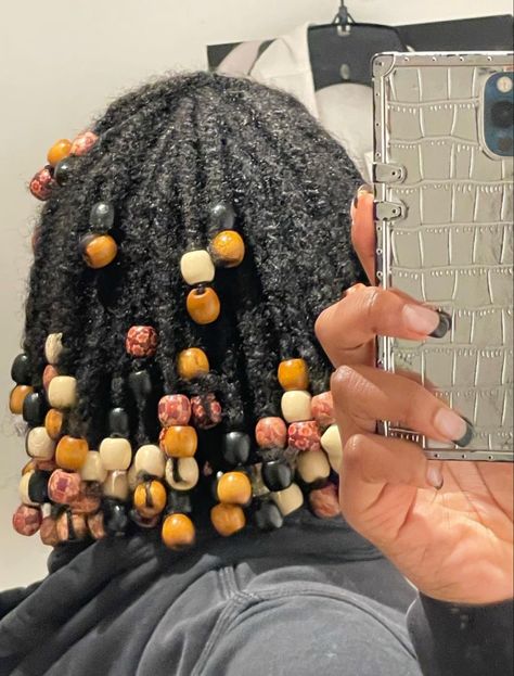 Locs With Beads, Afro Styles, Short Locs, Short Locs Hairstyles, Two Strand Twist, Starter Locs, Dreads Styles, Protective Hairstyles Braids, Crochet Braids Hairstyles