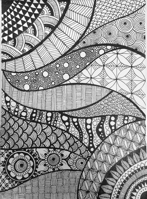 Drawing Art Ideas, Modele Zentangle, Zendoodle Art, Art Step By Step, Art Coloring Pages, Art Mushroom, Doodle Art Flowers, Zen Tangles, Zen Doodle Patterns