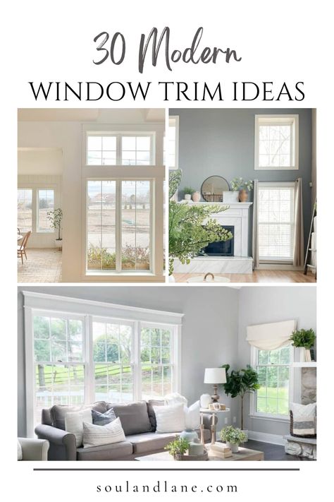 Brighten up your home with our stylish modern window trim designs, perfect for creating spaces that are both luminous and eye-catching. These trim ideas focus on simplicity and elegance, featuring sharp, clean lines and subtle colors that maximize the flow of natural light. Envision your windows dressed in chic, understated trims that complement your contemporary decor, elevating the overall aesthetic of your rooms. Ideal for those looking to transform their spaces with modern enhancements, our Window Frame Ideas Moldings Modern, Transitional Trim Ideas, Different Window Trim Styles, Modern Farmhouse Window Trim Interior, Interior Windows Without Trim, Simple Interior Window Trim, Painted Window Trim Interiors, Bedroom Window Trim, Window Trim Ideas Interior Paint Colors