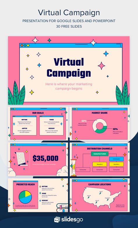 Design your Virtual Campaign with this cute presentation for Google Slides and PowerPoint, 100% editable and free! Powerpoint Graphic Design, College Graphic Design, Cute Powerpoint, Cute Presentation, Cute Powerpoint Templates, Cv Original, Keynote Design, Free Powerpoint Presentations, Powerpoint Slide Designs